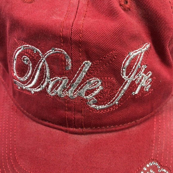Dale Earnhardt JR Womens Rhinestone Hat Cap Chase Authentics One Size Fits Red - Picture 4 of 12